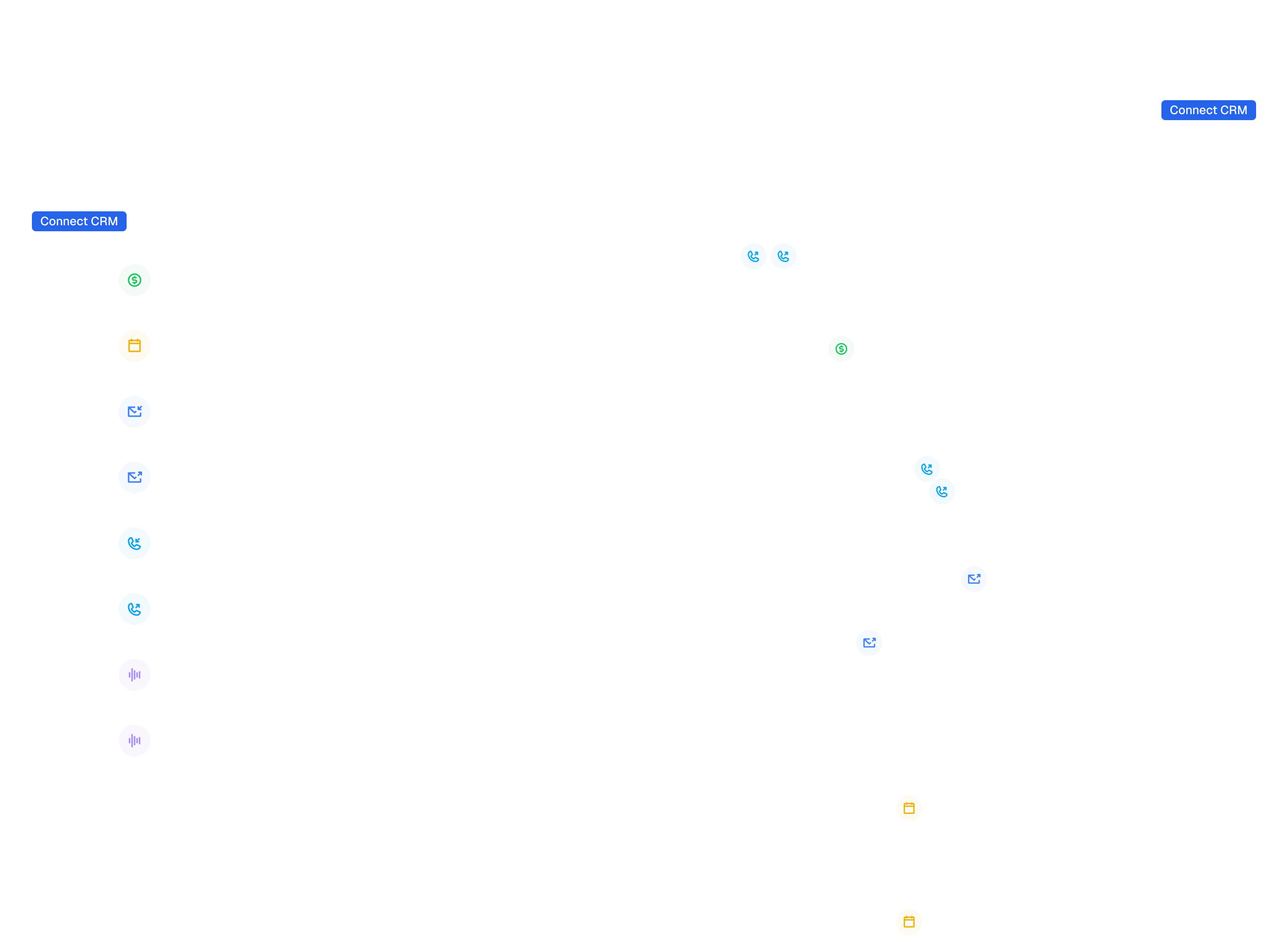 Athean interface: Contacts and timeline