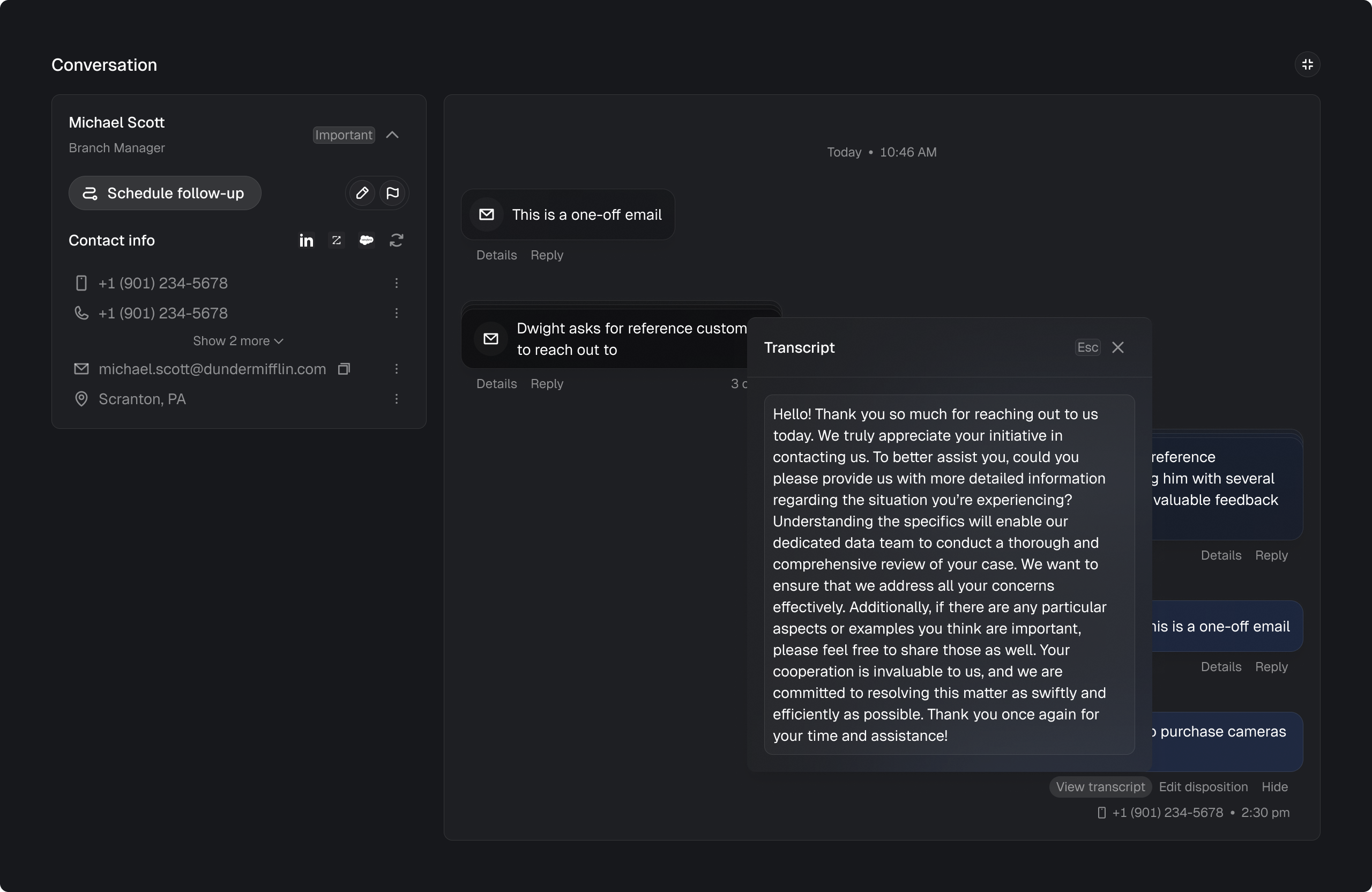 Athean interface: Meeting intelligence