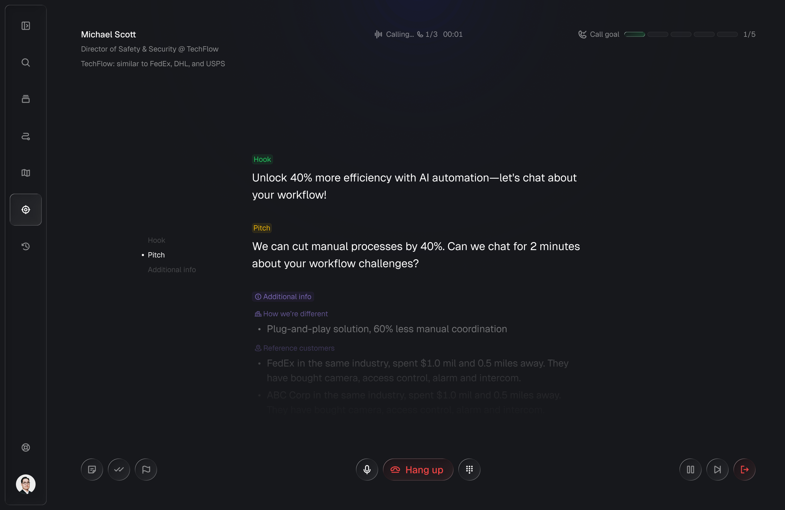 Athean interface: Power dialer