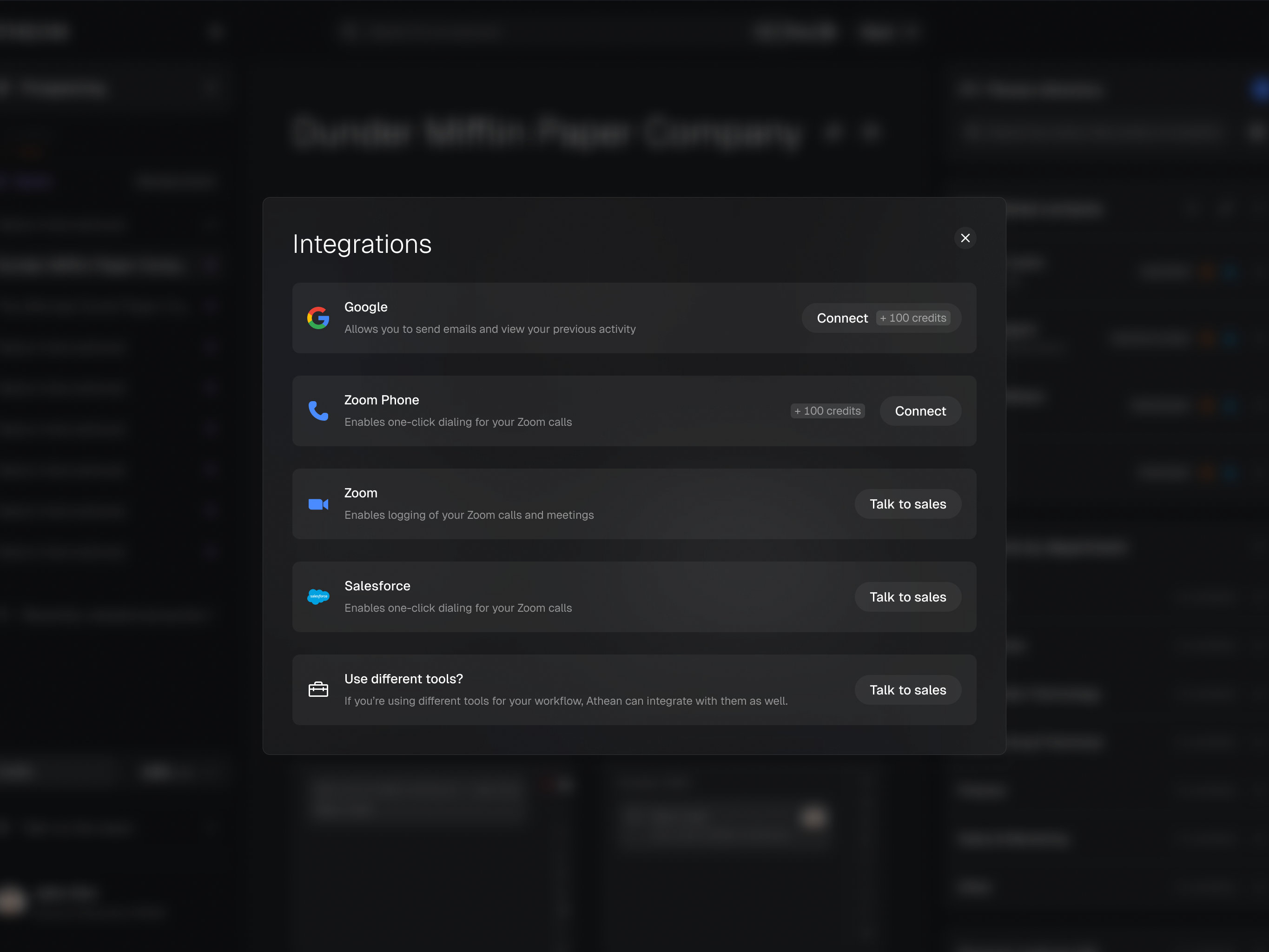 Athean interface: Bring any tool