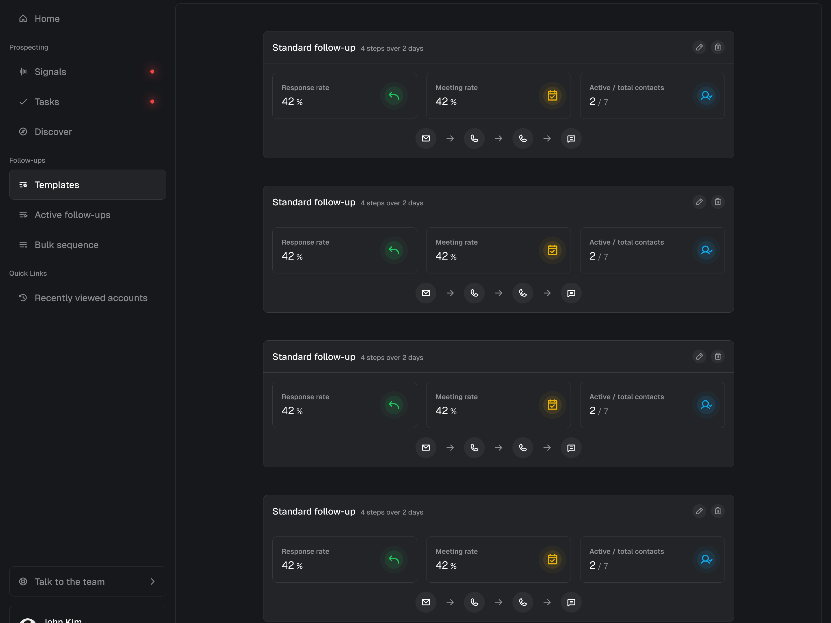 Athean interface: Sequence marketplace